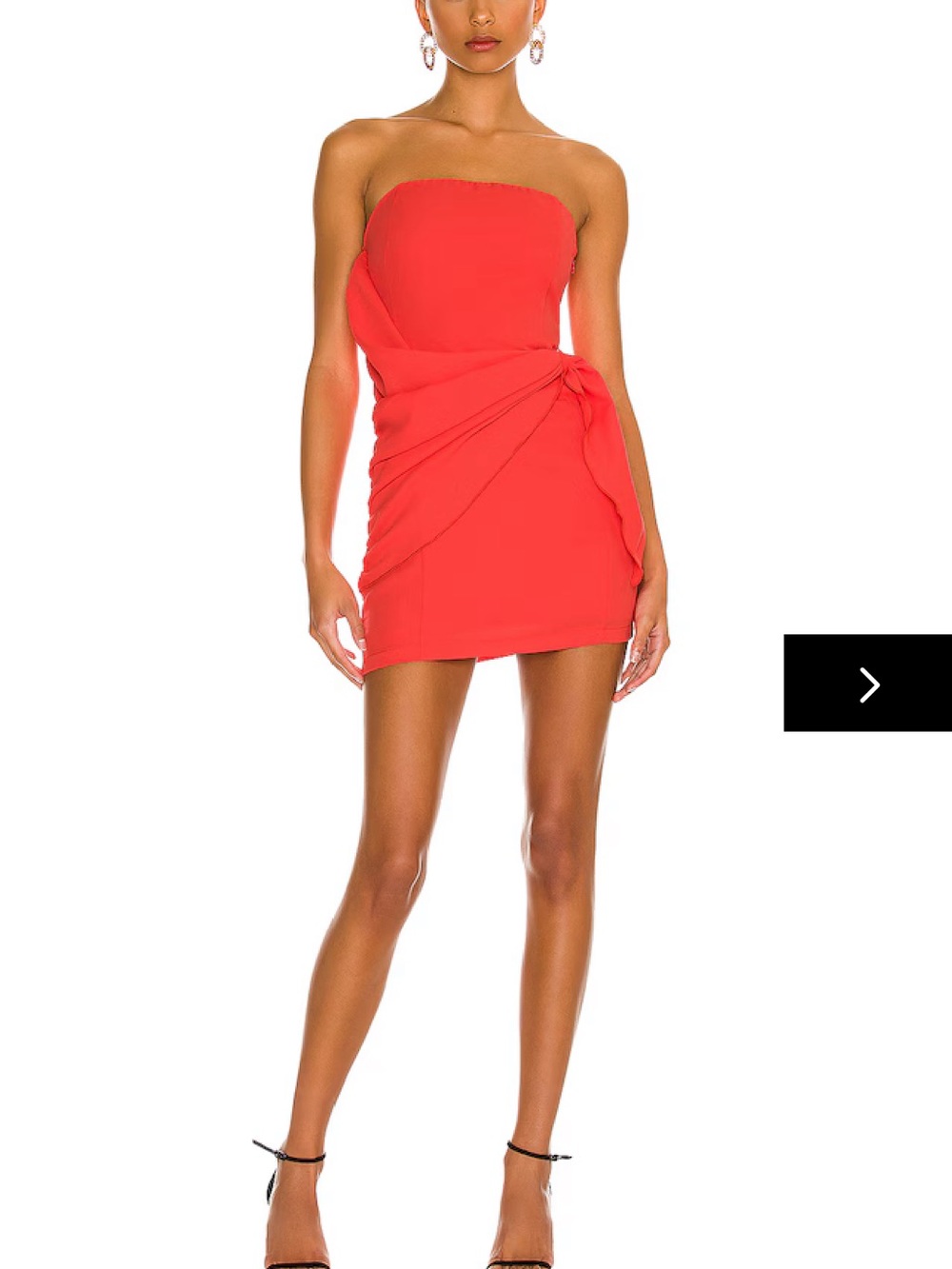 Revolve Strapless Red Mini Dress with Side Tie
